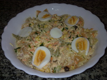 Salada de macarrão com frango