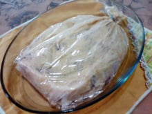 Pernil ao molho de maionese com batatas