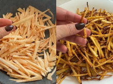 Muito melhor que batata frita, segundo o meu filho: inhame na airfryer, quando eu faço não sobra nada