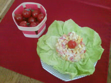 Tártaro de vegetais com surimi 