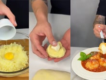 Nhocão recheado com cream cheese ao molho de tomate com manjericão desmancha na boca: meu filho pede pra comer toda semana