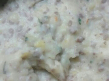 Purê de batata com carne moída e catupiry