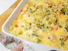 Arroz com legumes e frango