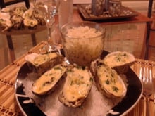 Ostra gratinada no vinho