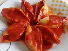 Conchiglione de ricota, nozes e damasco super simples