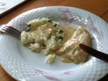 Bifes de peru com natas