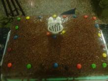 Bolo de brigadeiro com M&M's