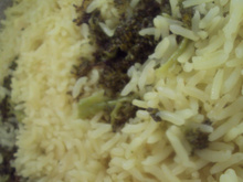Arroz com brócolis e açafrão