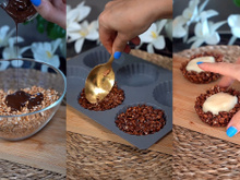 Tortinha de chocolate fit com recheio cremoso só precisa de 3 ingredientes para você não passar vontade de doce nem na dieta