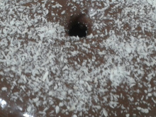 Bolo de Banana com cobertura de Brigadeiro