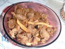 Coração de galinha assado