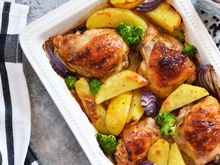 Frango assado com batatas