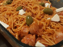 Macarrão com linguiça