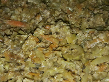 Carne moída com cenoura e batata raladas