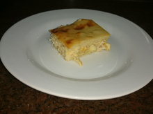 Torta rápida de frango, palmito e queijo