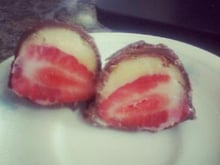 Trufa de morango com leite condesado