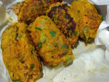 Bolinho de cenoura e carne