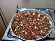 Pizza caseira de carne seca