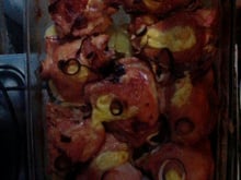 Frango assado com batatas