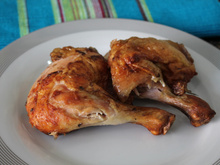 Coxa e sobrecoxa com creme de cebola, super fácil