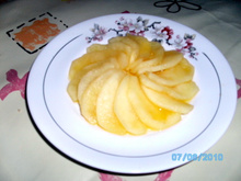 Maçã com calda de laranja