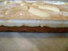 Geladinho de banana com creme de chocolate