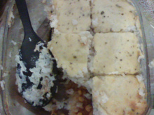 Arroz de forno com hambúrguer de carne