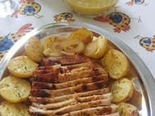 Lombo assado com molho de laranja