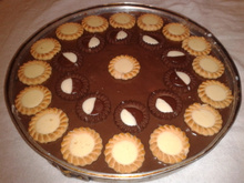 Pavê de chocolate preto e chocolate branco