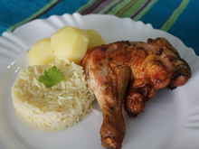 Coxa e Sobrecoxa de frango assado