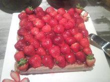 Torta de Morango com rosas