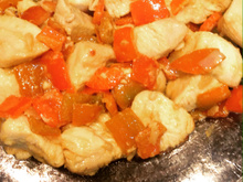 Picadinho de frango com pimentão