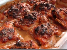 Frango assado ao creme de cebola e azeite