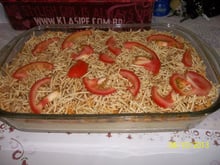 Purê de batatas com frango no forno