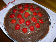 Bolo de chocolate com morango