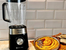 Homus de cenoura no liquidificador