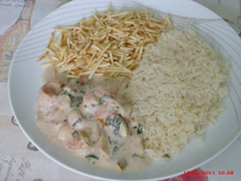 Estrogonofe de camarão