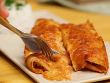 Panqueca de frango desfiado