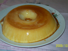 Flan de coco e baunilha