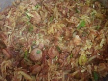 Refogado de mamão verde com carne