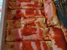 Panquecas de queijo e presunto