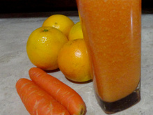 Receita de suco de laranja e cenoura