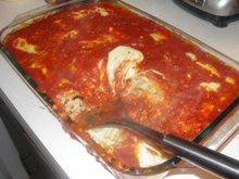 Berinjela recheada à parmegiana