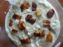 Sobremesa deliciosa de banana frita