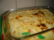 Batata com creme de queijo