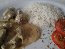 Carne gostosa com creme de leite da Daniele