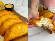 De comer rezando: salgado de frango com queijo e massa fácil de apenas 2 ingredientes