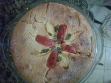 Torta salgada de liquidificador com recheio de frango