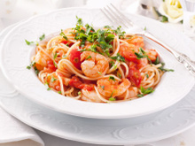 Macarrão ao molho de camarão