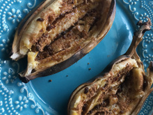 Banana cozida de microondas